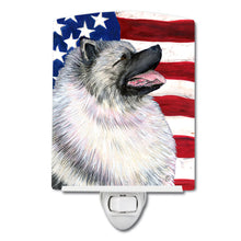 Load image into Gallery viewer, USA American Flag with Keeshond Ceramic Night Light SS4051CNL