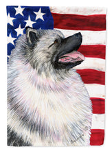 Load image into Gallery viewer, USA American Flag with Keeshond Garden Flag – Decorative Outdoor Yard Flag