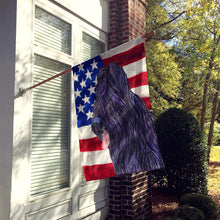 Load image into Gallery viewer, USA American Flag with Briard Flag Canvas House Size