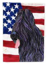 Load image into Gallery viewer, USA American Flag with Briard Flag Canvas House Size