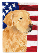 Load image into Gallery viewer, USA American Flag with Golden Retriever Garden Flag – Decorative Outdoor Yard Flag