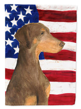 Load image into Gallery viewer, USA American Flag with Doberman Flag Canvas House Size