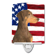 Load image into Gallery viewer, USA American Flag with Doberman Ceramic Night Light SS4058CNL
