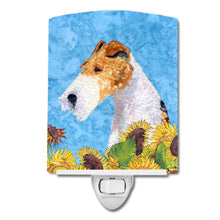 Load image into Gallery viewer, Fox Terrier in Summer Flowers Ceramic Night Light SS4111CNL