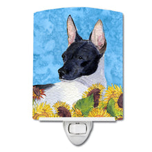 Load image into Gallery viewer, Rat Terrier in Summer Flowers Ceramic Night Light SS4113CNL