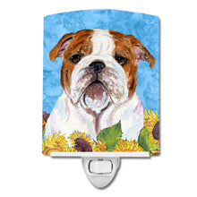 Load image into Gallery viewer, Bulldog English in Summer Flowers Ceramic Night Light SS4117CNL