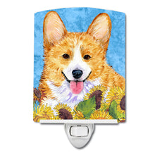 Load image into Gallery viewer, Corgi in Summer Flowers Ceramic Night Light SS4119CNL