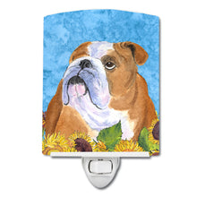 Load image into Gallery viewer, Bulldog English in Summer Flowers Ceramic Night Light SS4125CNL