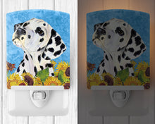 Load image into Gallery viewer, Dalmatian in Summer Flowers Ceramic Night Light SS4126CNL