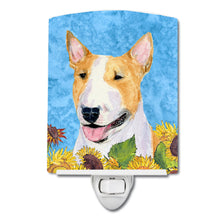 Load image into Gallery viewer, Bull Terrier in Summer Flowers Ceramic Night Light SS4129CNL