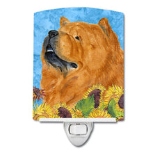 Load image into Gallery viewer, Chow Chow in Summer Flowers Ceramic Night Light SS4135CNL