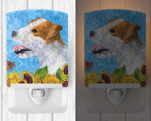 Load image into Gallery viewer, Jack Russell Terrier in Summer Flowers Ceramic Night Light SS4137CNL