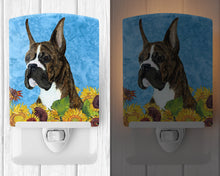 Load image into Gallery viewer, Boxer in Summer Flowers Ceramic Night Light SS4141CNL