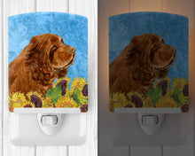 Load image into Gallery viewer, Sussex Spaniel in Summer Flowers Ceramic Night Light SS4143CNL