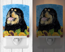 Load image into Gallery viewer, Tibetan Mastiff in Summer Flowers Ceramic Night Light SS4145CNL