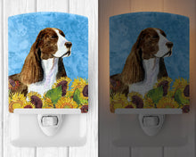 Load image into Gallery viewer, Springer Spaniel in Summer Flowers Ceramic Night Light SS4146CNL