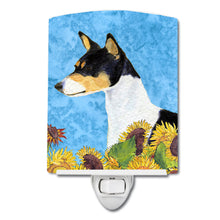 Load image into Gallery viewer, Basenji in Summer Flowers Ceramic Night Light SS4147CNL
