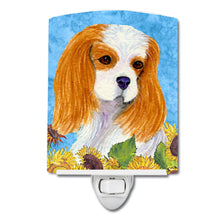 Load image into Gallery viewer, Cavalier Spaniel in Summer Flowers Ceramic Night Light SS4161CNL
