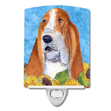 Load image into Gallery viewer, Basset Hound in Summer Flowers Ceramic Night Light SS4162CNL