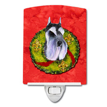Load image into Gallery viewer, Schnauzer Cristmas Wreath Ceramic Night Light SS4167CNL
