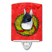Load image into Gallery viewer, Rat Terrier Cristmas Wreath Ceramic Night Light SS4170CNL