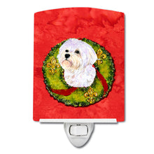Load image into Gallery viewer, Maltese Cristmas Wreath Ceramic Night Light SS4171CNL
