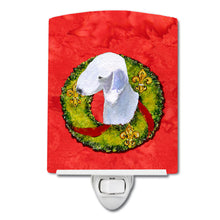 Load image into Gallery viewer, Bedlington Terrier Cristmas Wreath Ceramic Night Light SS4173CNL