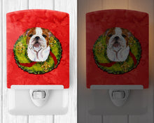 Load image into Gallery viewer, Bulldog English Cristmas Wreath Ceramic Night Light SS4174CNL