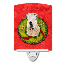 Load image into Gallery viewer, Wheaten Terrier Soft Coated Cristmas Wreath Ceramic Night Light SS4178CNL