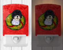 Load image into Gallery viewer, Portuguese Water Dog Cristmas Wreath Ceramic Night Light SS4180CNL