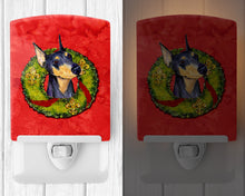 Load image into Gallery viewer, Doberman Cristmas Wreath Ceramic Night Light SS4184CNL