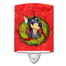 Load image into Gallery viewer, Doberman Cristmas Wreath Ceramic Night Light SS4184CNL