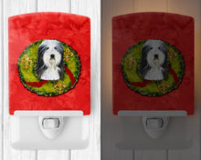 Load image into Gallery viewer, Bearded Collie Cristmas Wreath Ceramic Night Light SS4186CNL