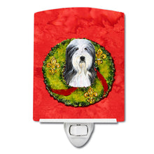Load image into Gallery viewer, Bearded Collie Cristmas Wreath Ceramic Night Light SS4186CNL