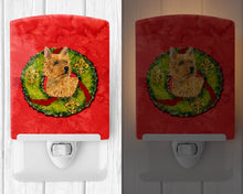 Load image into Gallery viewer, Norwich Terrier Cristmas Wreath Ceramic Night Light SS4188CNL