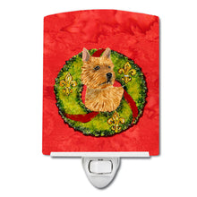 Load image into Gallery viewer, Norwich Terrier Cristmas Wreath Ceramic Night Light SS4188CNL