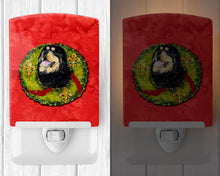 Load image into Gallery viewer, Tibetan Mastiff Cristmas Wreath Ceramic Night Light SS4199CNL