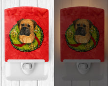 Load image into Gallery viewer, Bullmastiff Cristmas Wreath Ceramic Night Light SS4204CNL