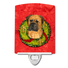Load image into Gallery viewer, Bullmastiff Cristmas Wreath Ceramic Night Light SS4204CNL