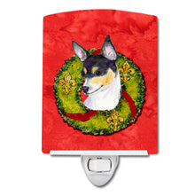 Load image into Gallery viewer, Fox Terrier Cristmas Wreath Ceramic Night Light SS4205CNL