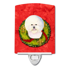 Load image into Gallery viewer, Bichon Frise Cristmas Wreath Ceramic Night Light SS4213CNL