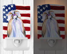 Load image into Gallery viewer, USA American Flag with Shih Tzu Ceramic Night Light SS4221CNL