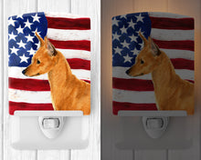 Load image into Gallery viewer, USA American Flag with Min Pin Ceramic Night Light SS4222CNL