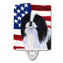 Load image into Gallery viewer, USA American Flag with Japanese Chin Ceramic Night Light SS4223CNL