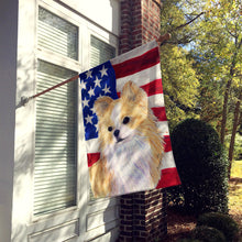 Load image into Gallery viewer, USA American Flag with Chihuahua Flag Canvas House Size