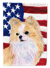 Load image into Gallery viewer, USA American Flag with Chihuahua Flag Canvas House Size