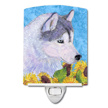 Load image into Gallery viewer, Siberian Husky in Summer Flowers Ceramic Night Light SS4233CNL