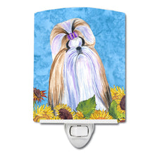 Load image into Gallery viewer, Shih Tzu in Summer Flowers Ceramic Night Light SS4234CNL