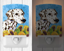 Load image into Gallery viewer, Dalmatian in Summer Flowers Ceramic Night Light SS4238CNL