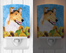 Load image into Gallery viewer, Collie Smooth in Summer Flowers Ceramic Night Light SS4239CNL